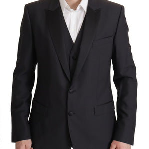 Dolce &amp; Gabbana Elegant Dark Blue Martini Two-Piece Blazer