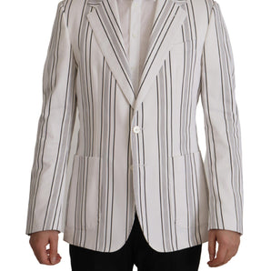 Dolce &amp; Gabbana Elegant Striped Cotton Blend Blazer