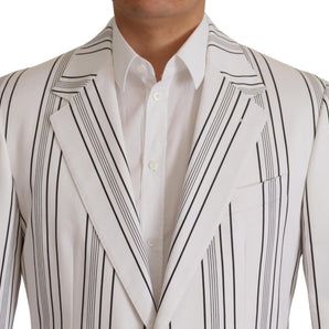 Dolce & Gabbana Elegant Striped Cotton Blend Blazer