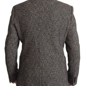 Dolce &amp; Gabbana Exquisite Gray Herringbone Blazer Jacket