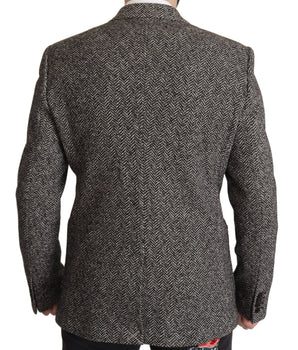 Dolce & Gabbana Gray Cotton Single Breasted Fantasy Blazer