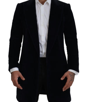 Dolce & Gabbana Black Cotton Cardigan Long Coat Men Jacket
