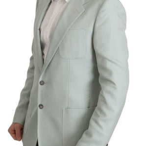 Dolce &amp; Gabbana Elegant Mint Green Silk-Cashmere Blazer