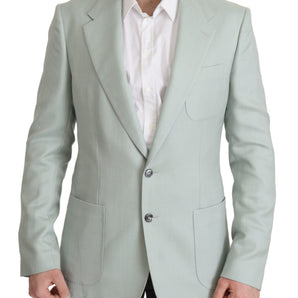 Dolce &amp; Gabbana Elegant Mint Green Silk-Cashmere Blazer