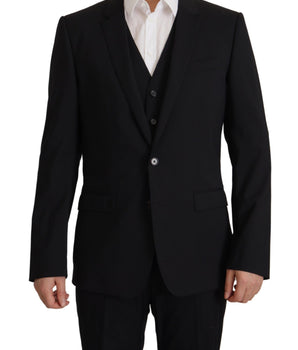 Dolce & Gabbana Black Jacket Vest 2 Piece MARTINI Blazer