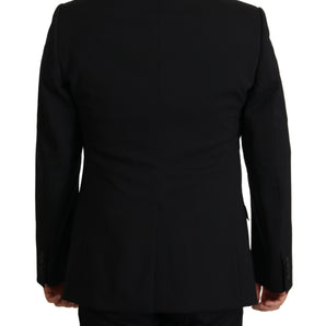 Dolce &amp; Gabbana Elegante conjunto de chaqueta y chaleco Martini negro