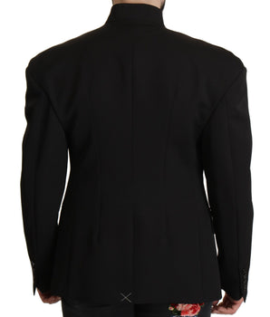 Dolce & Gabbana Black Wool Single Breasted Jacket Blazer
