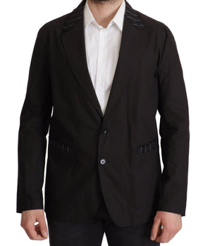 Dolce & Gabbana Black Cotton Single Breasted Blazer Jacket