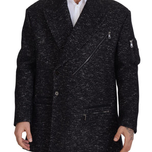 Dolce & Gabbana Sleek Patterned Wool Double Breasted Jacket