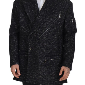 Dolce &amp; Gabbana Sleek Patterned Wool Double Breasted Jacket