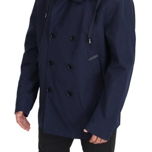 Dolce &amp; Gabbana Elegant Double-Breasted Blue Parka Jacket