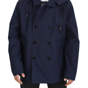 Dolce &amp; Gabbana Elegant Double-Breasted Blue Parka Jacket