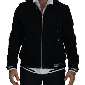 Dolce &amp; Gabbana Elegant Black Bomber Jacket with Hood