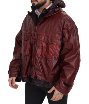 Dolce & Gabbana Bordeaux Cotton Hooded Full Zip Jacket