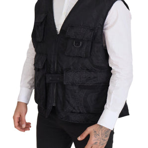 Dolce &amp; Gabbana Elegant Sleeveless Vest Jacket in Black