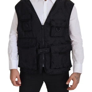 Dolce &amp; Gabbana Elegant Sleeveless Vest Jacket in Black