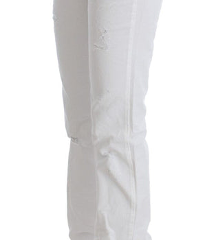 Costume National White Cotton Slim Fit Denim Bootcut Jeans Costume National 