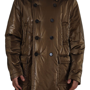 Dolce &amp; Gabbana Elegant Bronze Double-Breasted Jacket