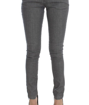 Costume National Gray Cotton Blend Slim Fit Jeans Costume National 