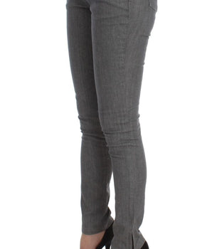 Costume National Gray Cotton Blend Slim Fit Jeans Costume National 