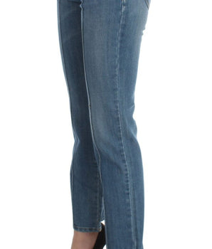 Costume National Blue Cotton Slim Fit Cropped Jeans Costume National 