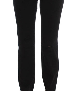 Costume National Black Cotton Slim Fit Bootcut Jeans Costume National 