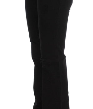 Costume National Black Cotton Slim Fit Bootcut Jeans Costume National 