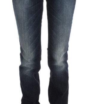 Costume National Blue Cotton Slim Fit Bootcut Jeans Costume National 