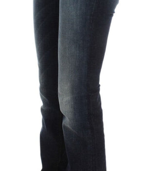 Costume National Blue Cotton Slim Fit Bootcut Jeans Costume National 