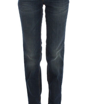 Costume National Blue Cotton Blend Bootcut Jeans Costume National 