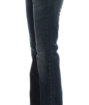 Costume National Blue Cotton Blend Bootcut Jeans Costume National 