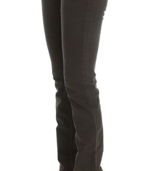 Costume National Green Cotton Blend Slim Fit Jeans Costume National 