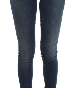 Costume National Blue Cotton Blend Slim Fit Jeans Costume National 