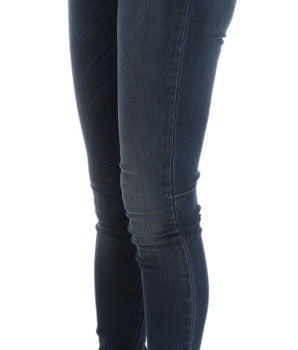 Costume National Blue Cotton Blend Slim Fit Jeans Costume National 