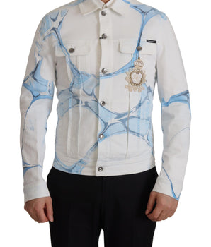 Dolce &amp; Gabbana Chaqueta vaquera bordada con logo multicolor