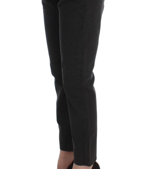 Costume National Black Cotton Capri Cropped Denim Jeans Costume National 