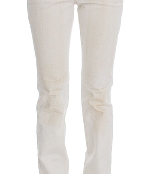 Costume National White Cotton Slim Fit Bootcut Jeans Costume National 