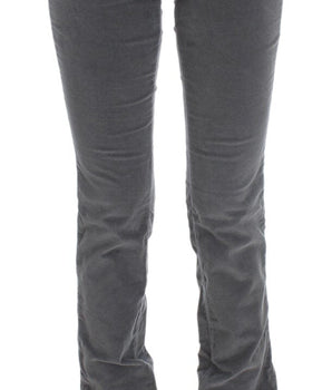 Costume National Gray Cotton Super Slim Corduroys Jeans Costume National 