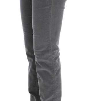 Costume National Gray Cotton Super Slim Corduroys Jeans Costume National 