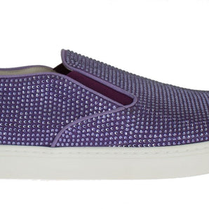 Dolce & Gabbana Elegant Purple Strass Fashion Sneakers Dolce & Gabbana 