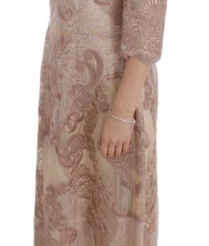 Dolce &amp; Gabbana Elegant Pink Lace Embroidered Shift Dress
