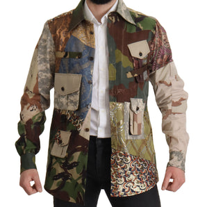 Dolce &amp; Gabbana Camisa casual de camuflaje con patchwork