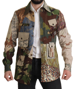 Dolce & Gabbana Multicolor Button Down Patchwork Shirt
