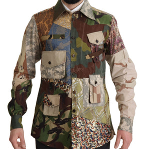 Dolce &amp; Gabbana Camisa casual de camuflaje con patchwork