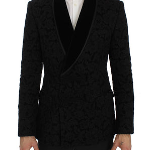 Dolce & Gabbana Elegant Slim Fit Black Silk-Blend Blazer