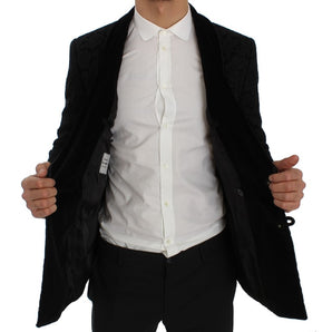 Dolce & Gabbana Elegant Slim Fit Black Silk-Blend Blazer