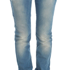 John Galliano Sleek Blue Slim Fit Designer Jeans