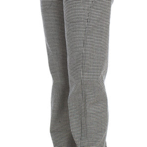 Ermanno Scervino Chic Checkered Black & White Regular Fit Pants