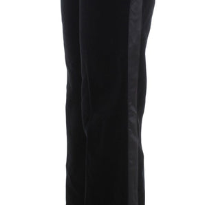 Ermanno Scervino Elegant Black Wide Leg Silk Blend Pants