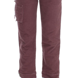 Ermanno Scervino Chic Bordeaux Capri Cropped Cargo Pants